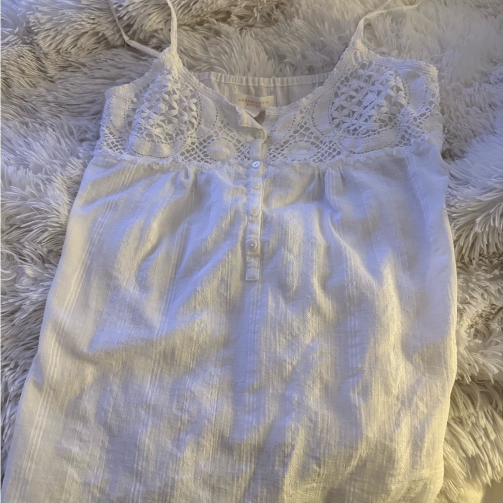 Vintage Abercrombie & Fitch White Lace Top - Picture 3 of 4